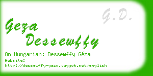 geza dessewffy business card